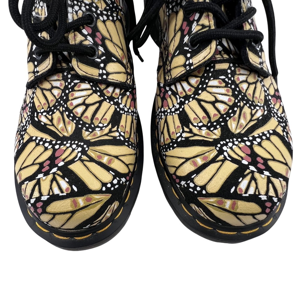 Dr. Martens 1460 Pascal Monarch Butterfly Boots Yellow Black 26735758 Womens 10 - Picture 5 of 9